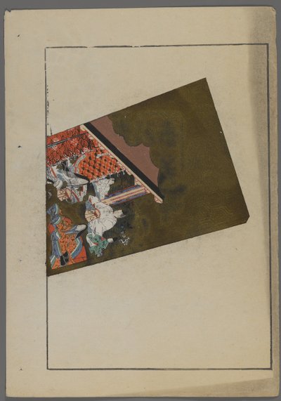 ألعاب يابانية ، من Unai no tomo (A Childs Friends) بقلم شيميزو سيفو ، 1891-1923. مجداف Hanetsuki مع مشهد الحديقة. بواسطة شيميزو سيفو